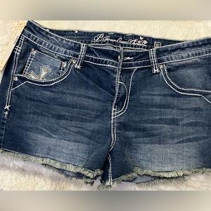 P Four One Three Embellished Boutique Denim Shorts 31. NWT $75 OBO